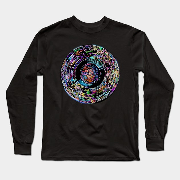 vinyl colorful Long Sleeve T-Shirt by rickylabellevie